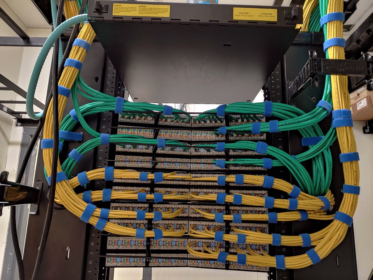 Finished cabling that supports wired and wireless networks